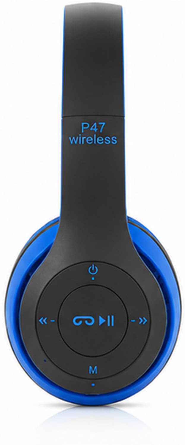 P47 Bluetooth Headphones with Powerful Bass, Clear Audio & Comfortable Fit Bluetooth & Wired Headset (Black, Blue, On the Ear)