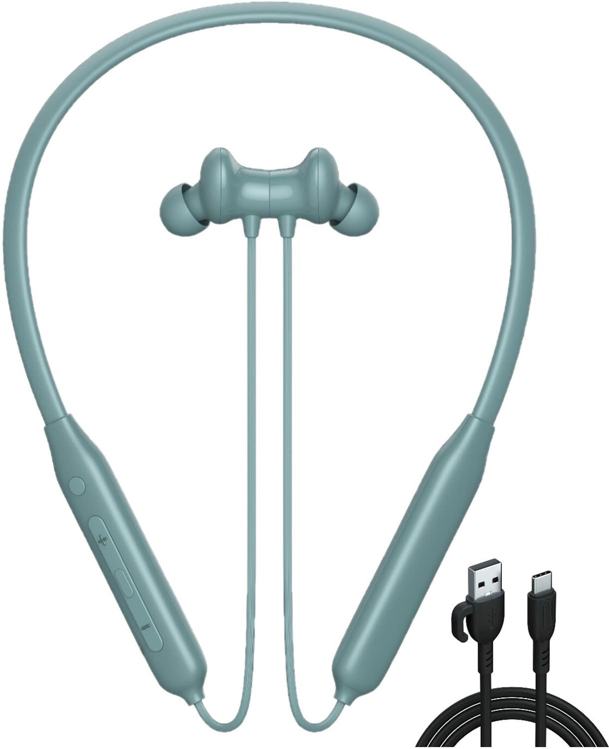 TECHFIRE TECHFIRE T60 Bullet 40 Hours Playtime Bluetooth Neckband Bluetooth Headset (green, True Wireless)