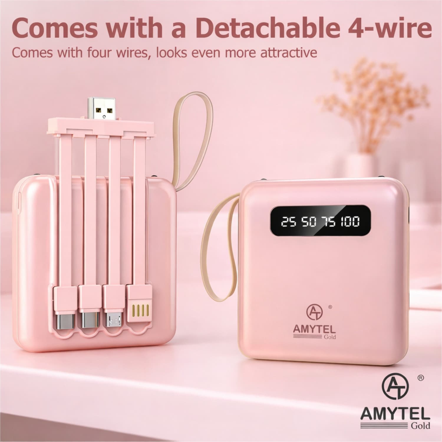 10000 mAh 18 W Mini Pocket Size Power Bank (Pink, Lithium-ion, Power Delivery 2.0, Power Delivery 3.0, Quick Charge 2.0, Quick Charge 3.0 for Mobile, ...
