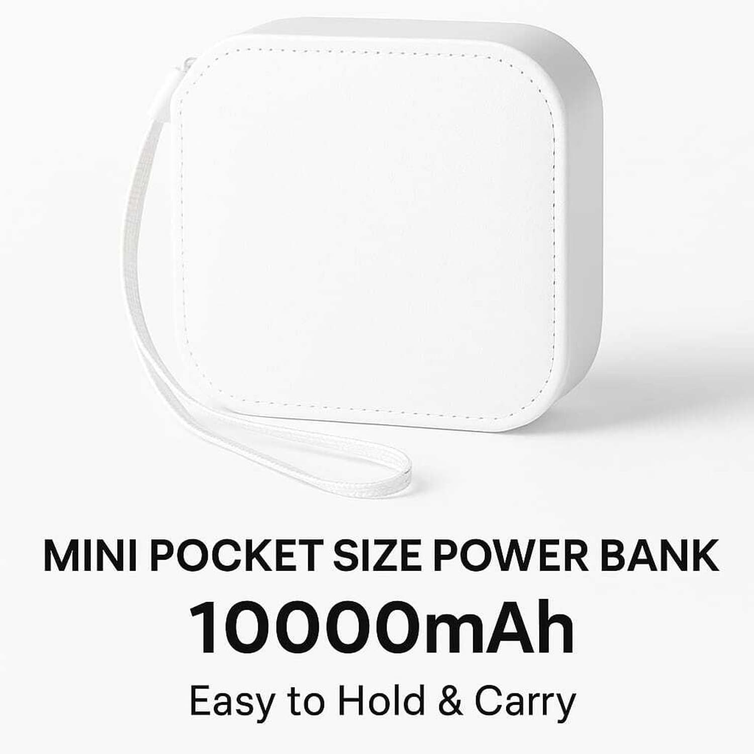 10000 mAh 8.5 W Mini Pocket Size Power Bank (White, Lithium-ion, NA for Mobile, Earbuds, Smartwatch, Smartband, Speaker, Tablet, Trimmer)