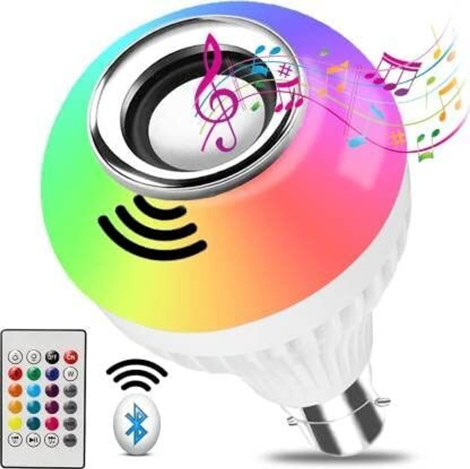 laxmi gold Smart LED Wireless Bluetooth RGB Music Speaker With Remote 5 W Bluetooth Party Speaker (White, Stereo Channel)