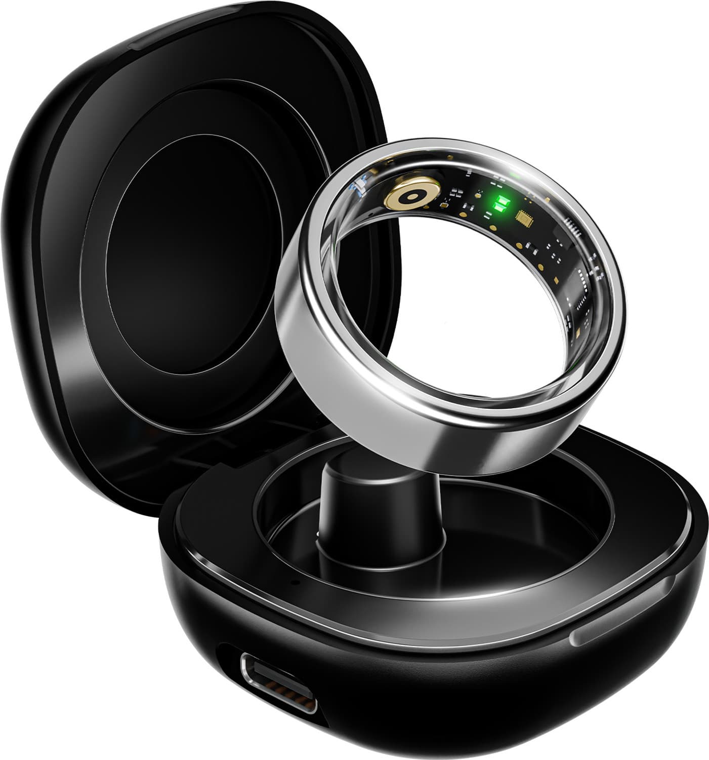 boAt Active w/ Portable Charging Case, Lightweight Stainless-Steel Design Smart Ring