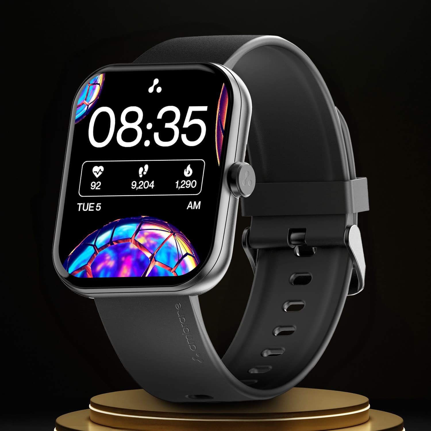 Ambrane Wise Eon Max with 2.01'' Lucid display, BT Calling, with customisable watch face Smartwatch