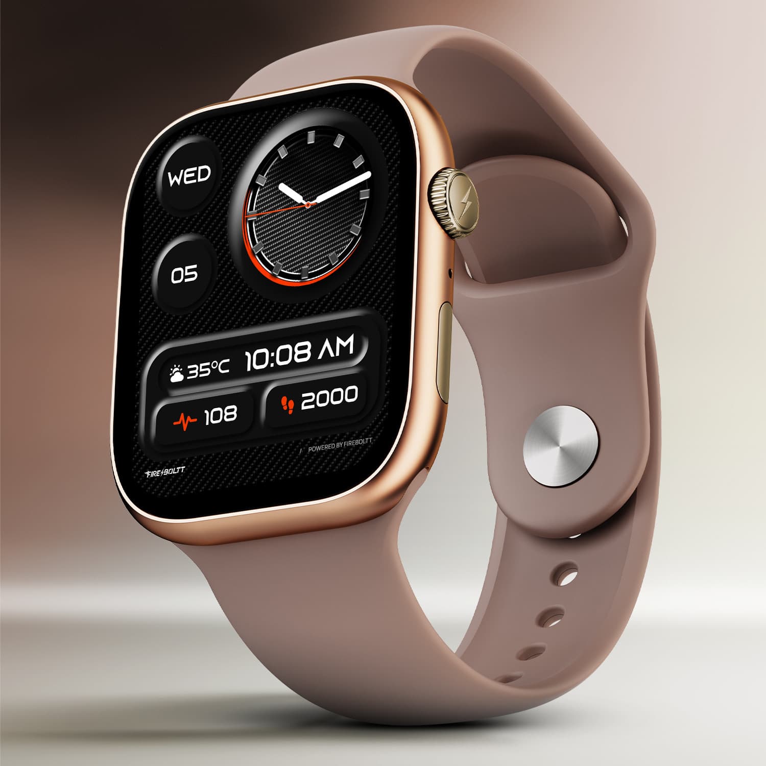 Fire-Boltt Rise X 2.01 HD Display, Wireless Charging, Rotating Crown, Bluetooth Call Smartwatch (Pink S Strap, Free Size)