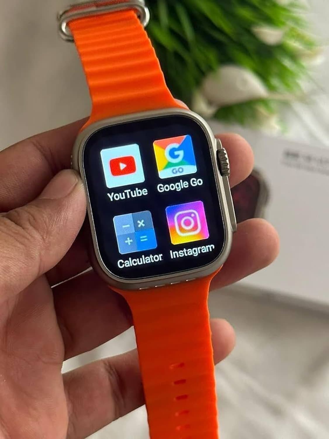 TRUETAG T10 Ultra Honeycomp Edition smart watch with WiFi GPS SIM card 5G T41 Smartwatch (Orange Strap, Free Size)