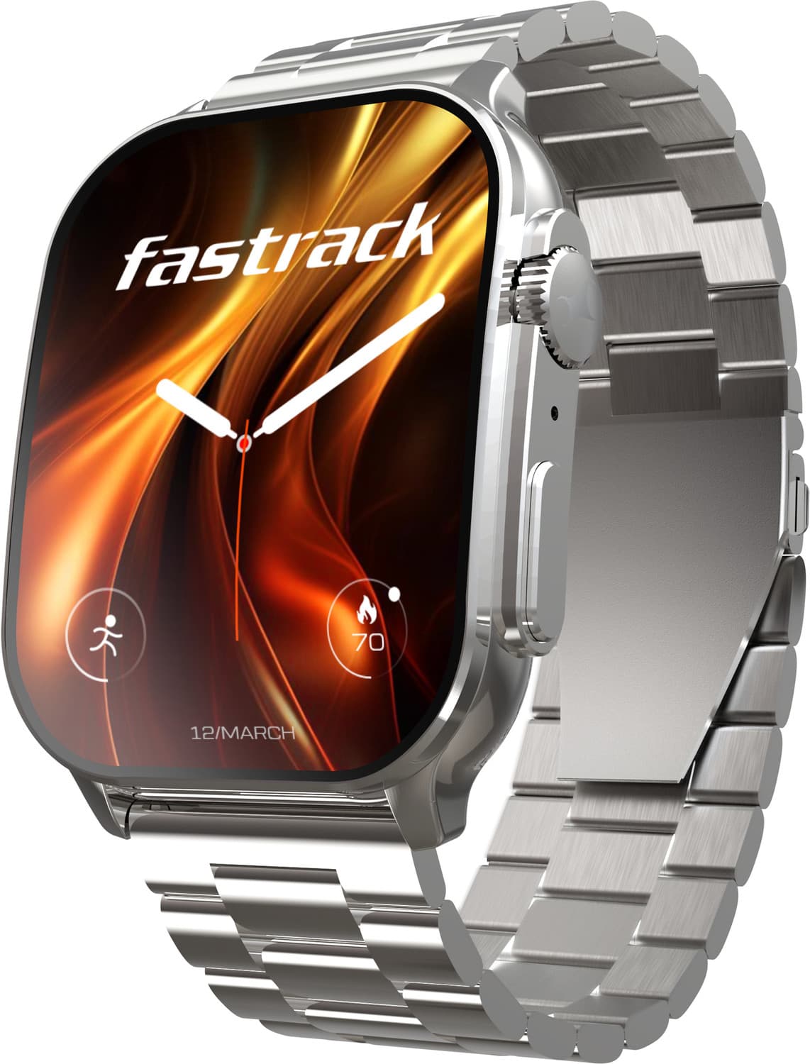 Fastrack Revoltt FS2 Pro,49.7mm AMOLED Display,AOD,Metal Design,Working Crown,BT Calling Smartwatch