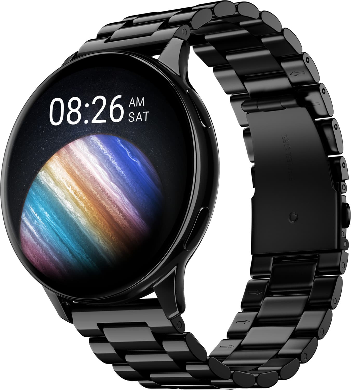 Noise Vortex Plus, 1.46'' AMOLED Display, BT Calling, Sleek Metal Finish Smartwatch (Elite Black Strap, Regular)