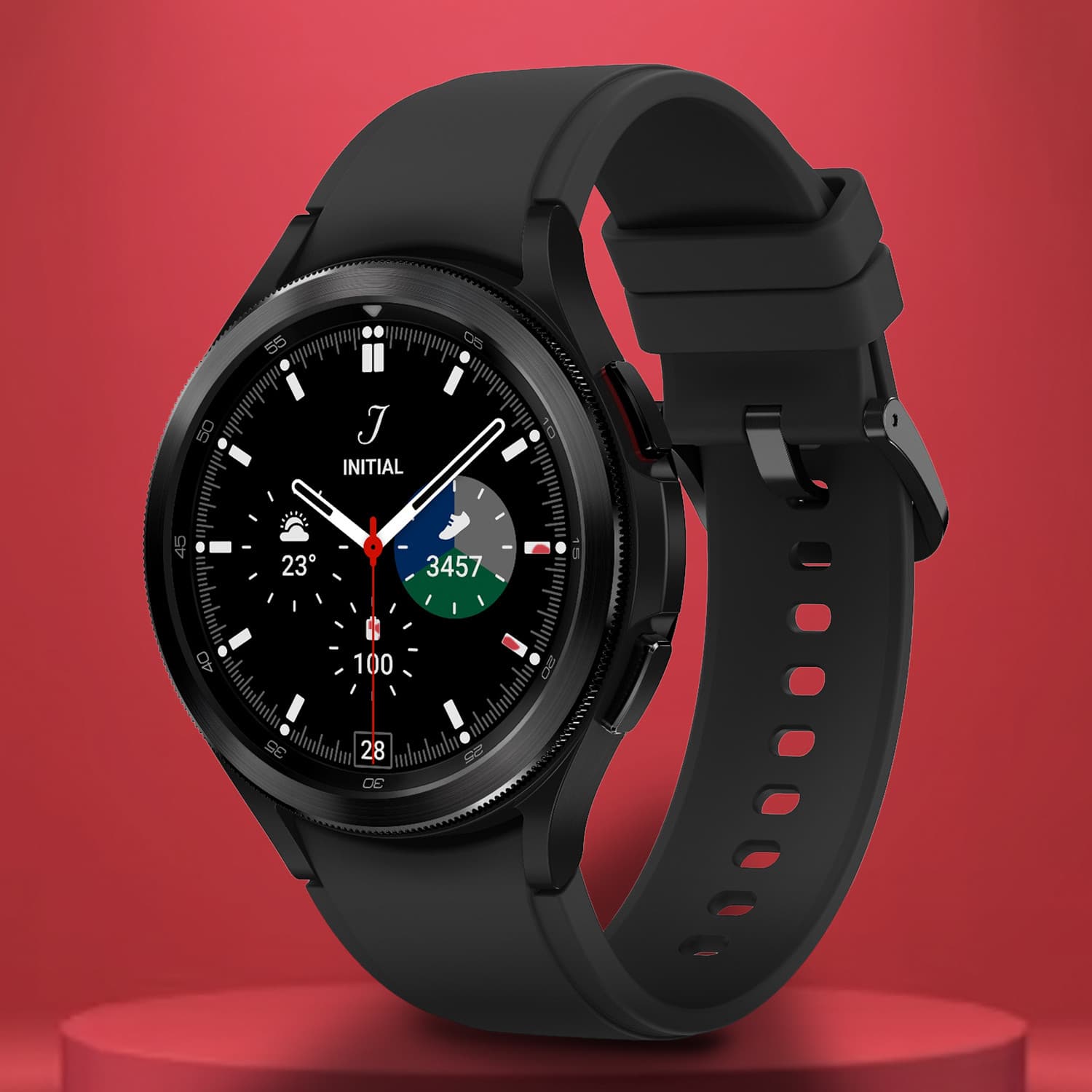 SAMSUNG Galaxy Watch4 Classic LTE (4.6cm) Smartwatch (Black Strap, Free Size)