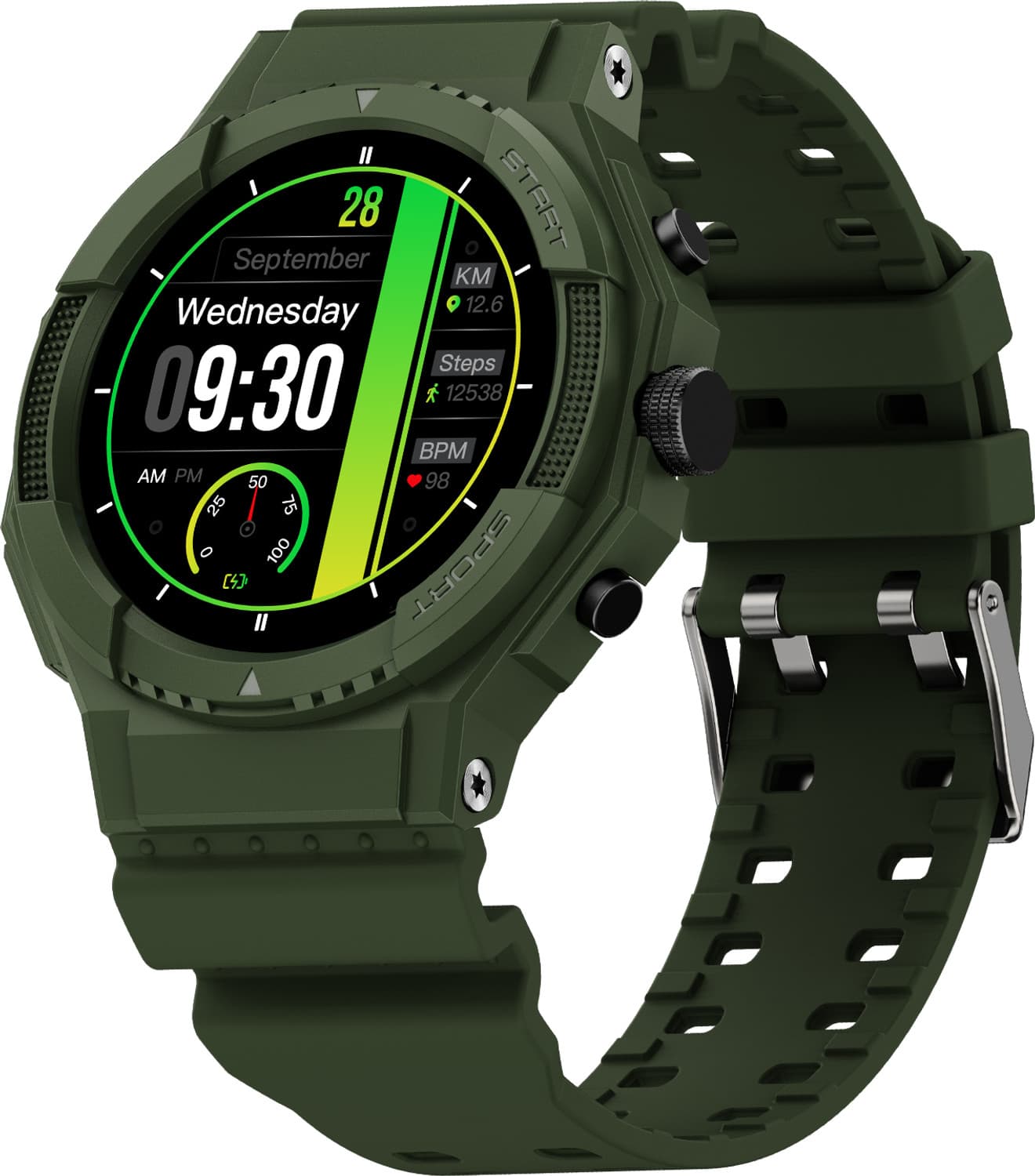 Fire-Boltt Quest 35.3mm (1.39 inch) Display, GPS, BT call, 100+ Sports Modes, Rugged Smartwatch