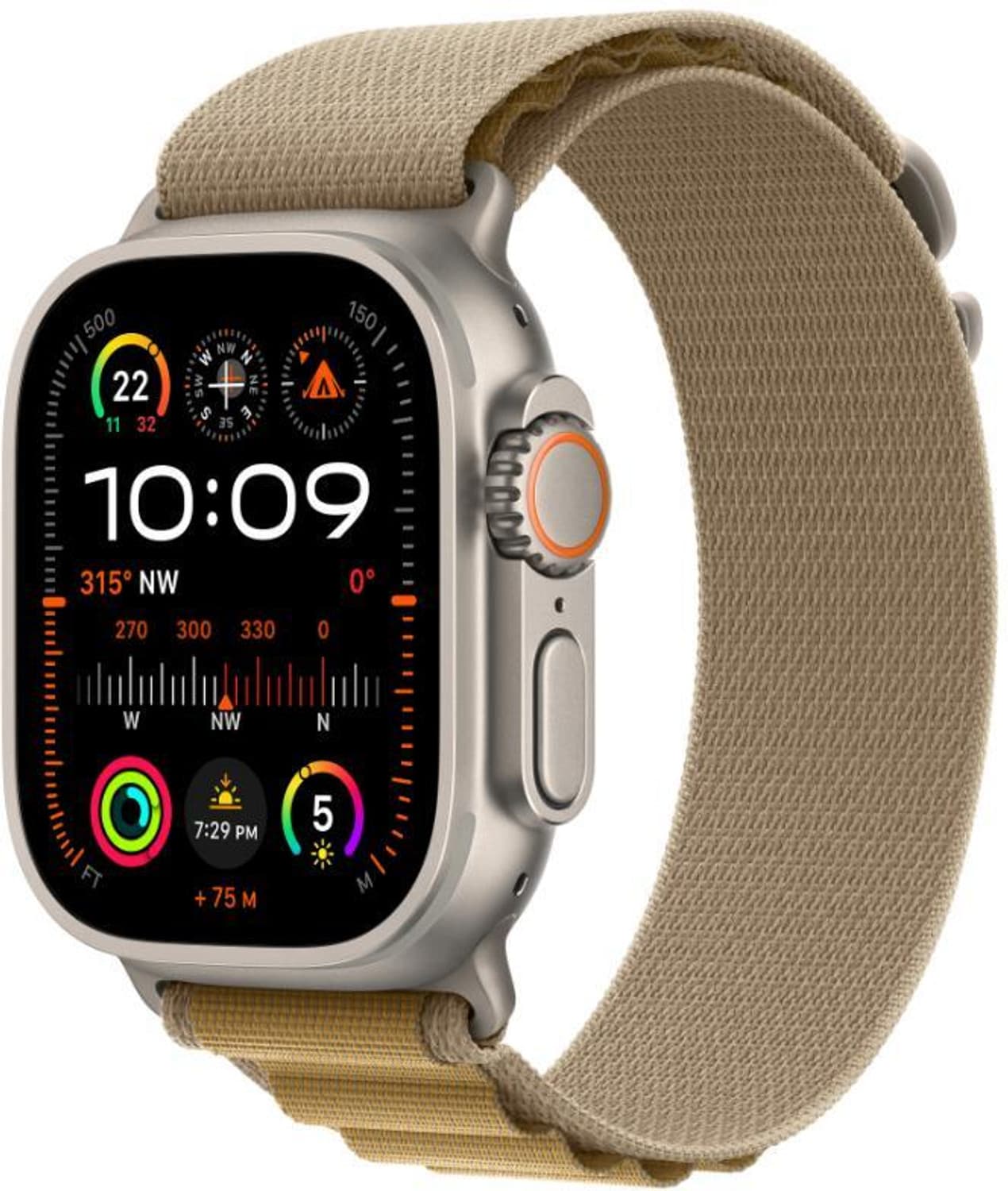 Apple Watch Ultra 2 GPS + Cellular 49mm Natural Titanium with Tan Alpine Loop - M
