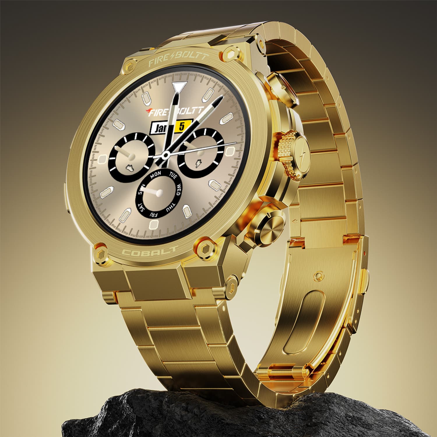 Fire-Boltt Cobalt 36.3mm AMOLED display, BT call, 300+ sports modes, 4BG storage, IP67 Smartwatch
