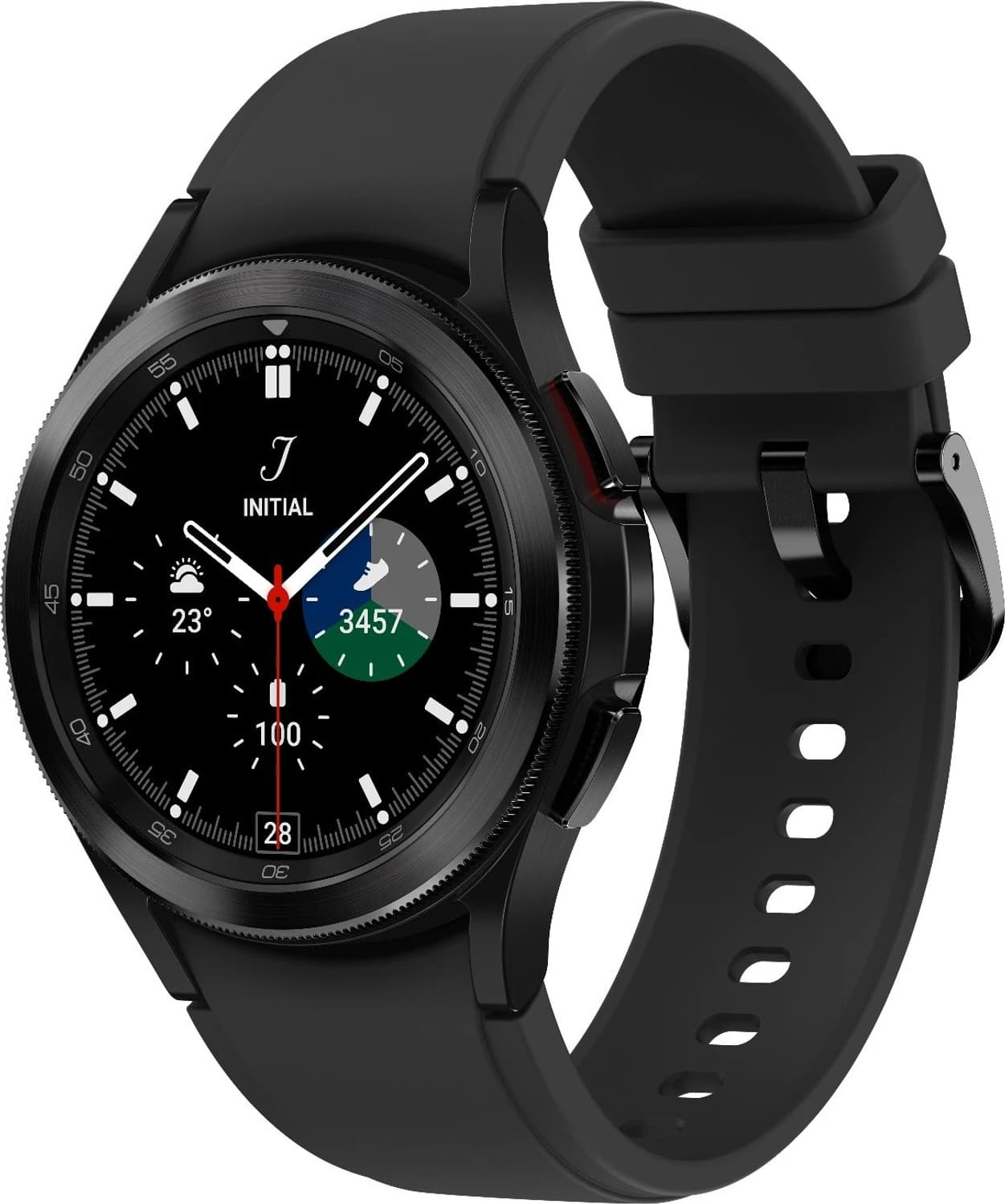 SAMSUNG Galaxy Watch4 Classic Bluetooth (4.2cm) Smartwatch (Black Strap, Free Size)