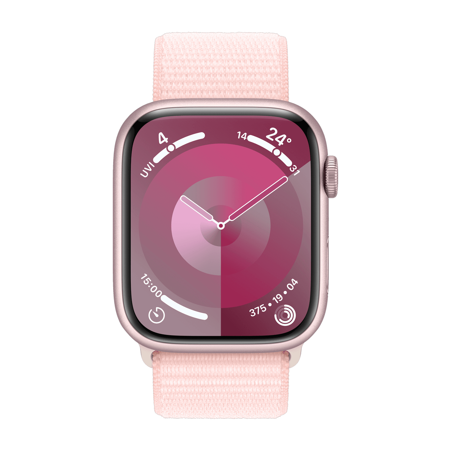 Apple Watch Series 9 GPS 45mm Pink Aluminium Case with Light Pink Sport Loop