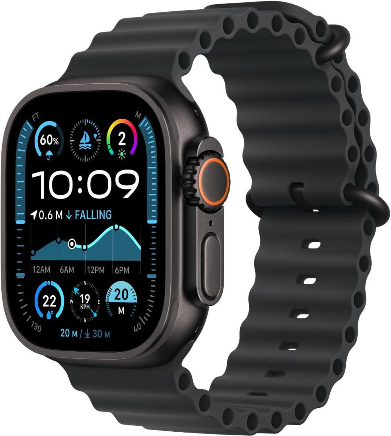 Apple Watch Ultra 2 GPS + Cellular 49mm Black Titanium with Black Ocean Band