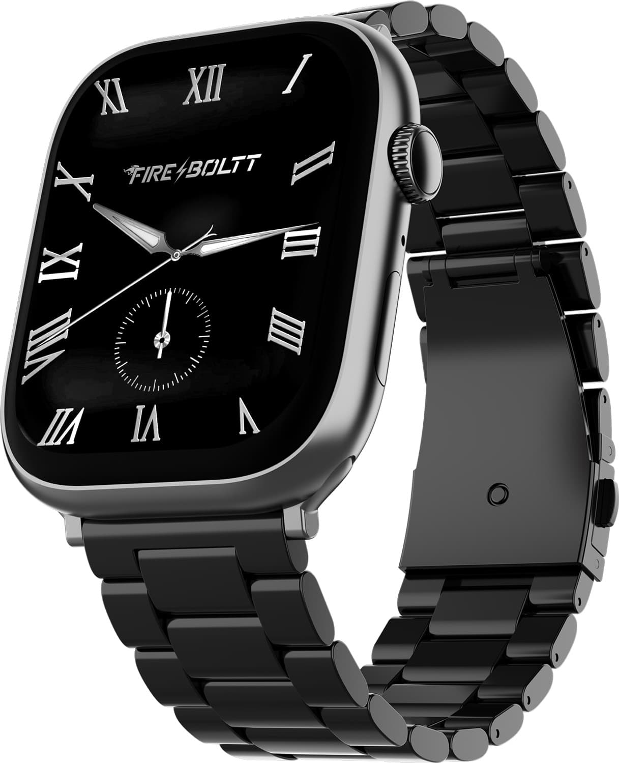 Fire-Boltt Ninja Ring 1.96" AMOLED Smartwatch (Black Link Strap, Free Size)