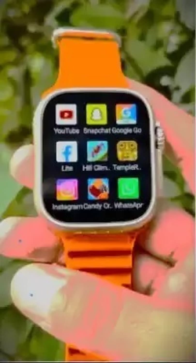 Ghostcreation Ultra smart watch with WiFi GPS SIM card 5G S9 Smartwatch (ORANGE Strap, Free Size)
