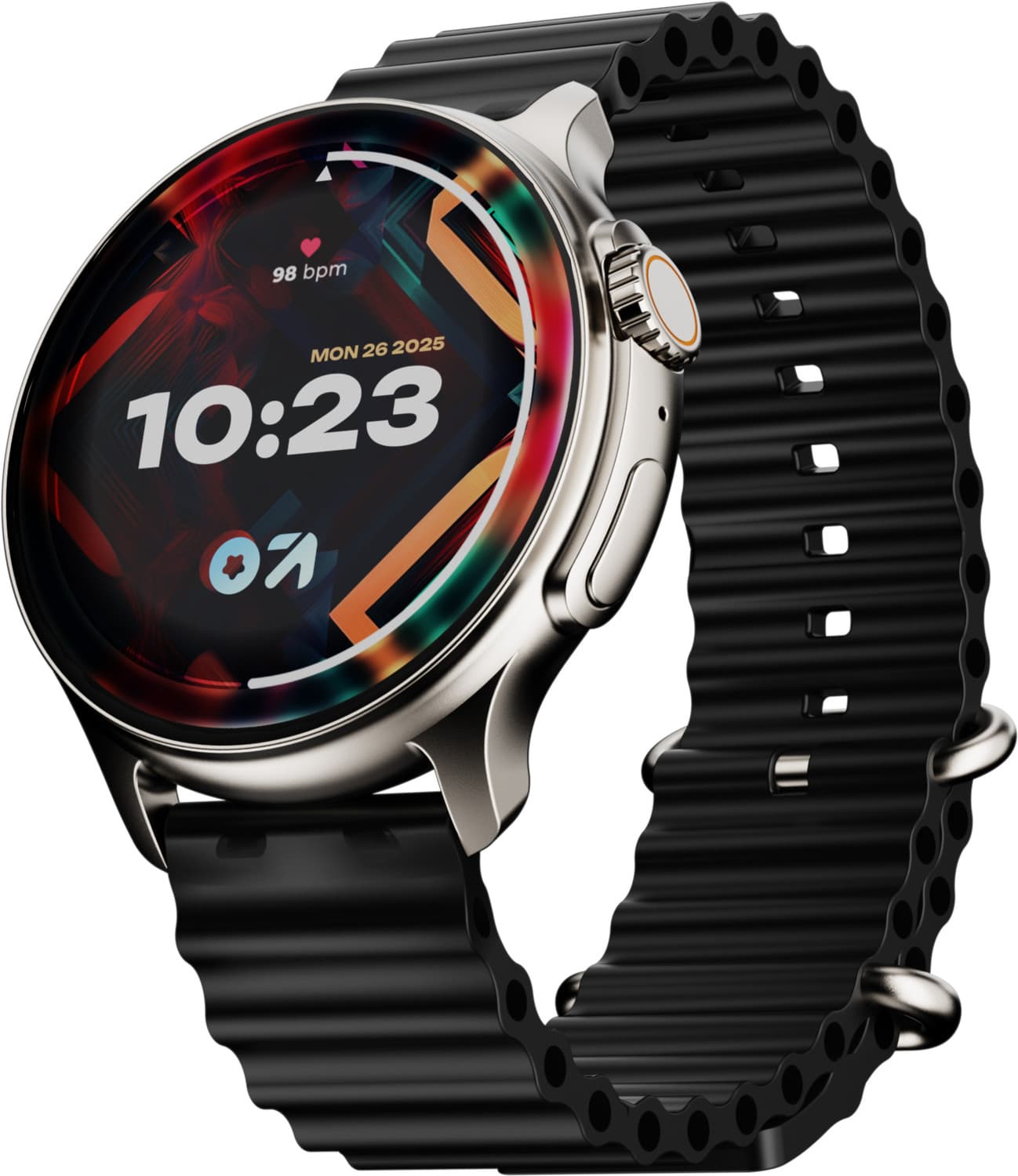 Boult CrownR Pro 1.43''HD AMOLED, BT Calling, Zinc Alloy Frame, IP67, SpO2 Tracking Smartwatch