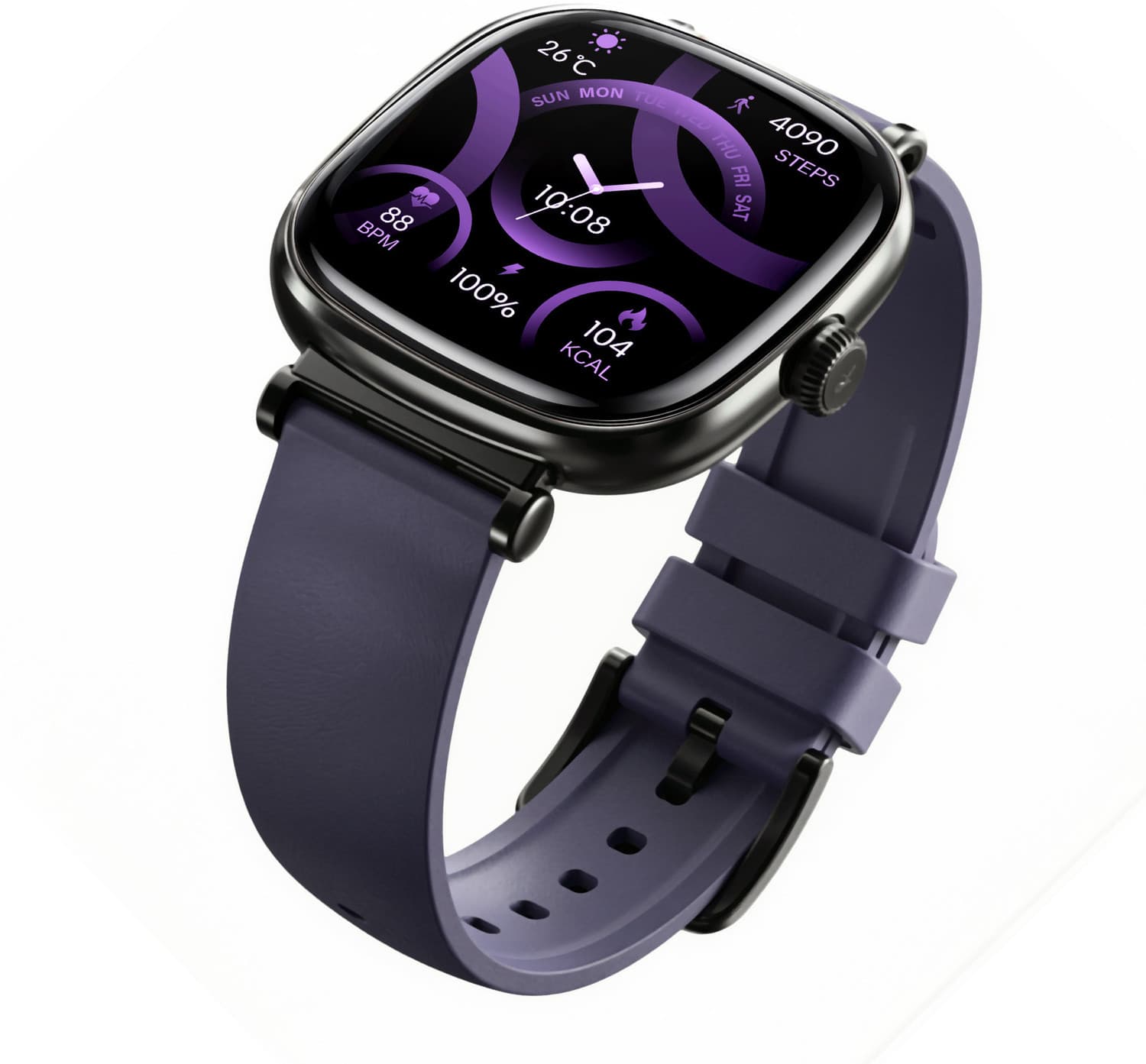 boAt Chrome Ivory, Designed by GIVA, 1.7" AMOLED, 1000 nits, Premium Metal Body Smartwatch (Twilight Purple Strap, Free Size)