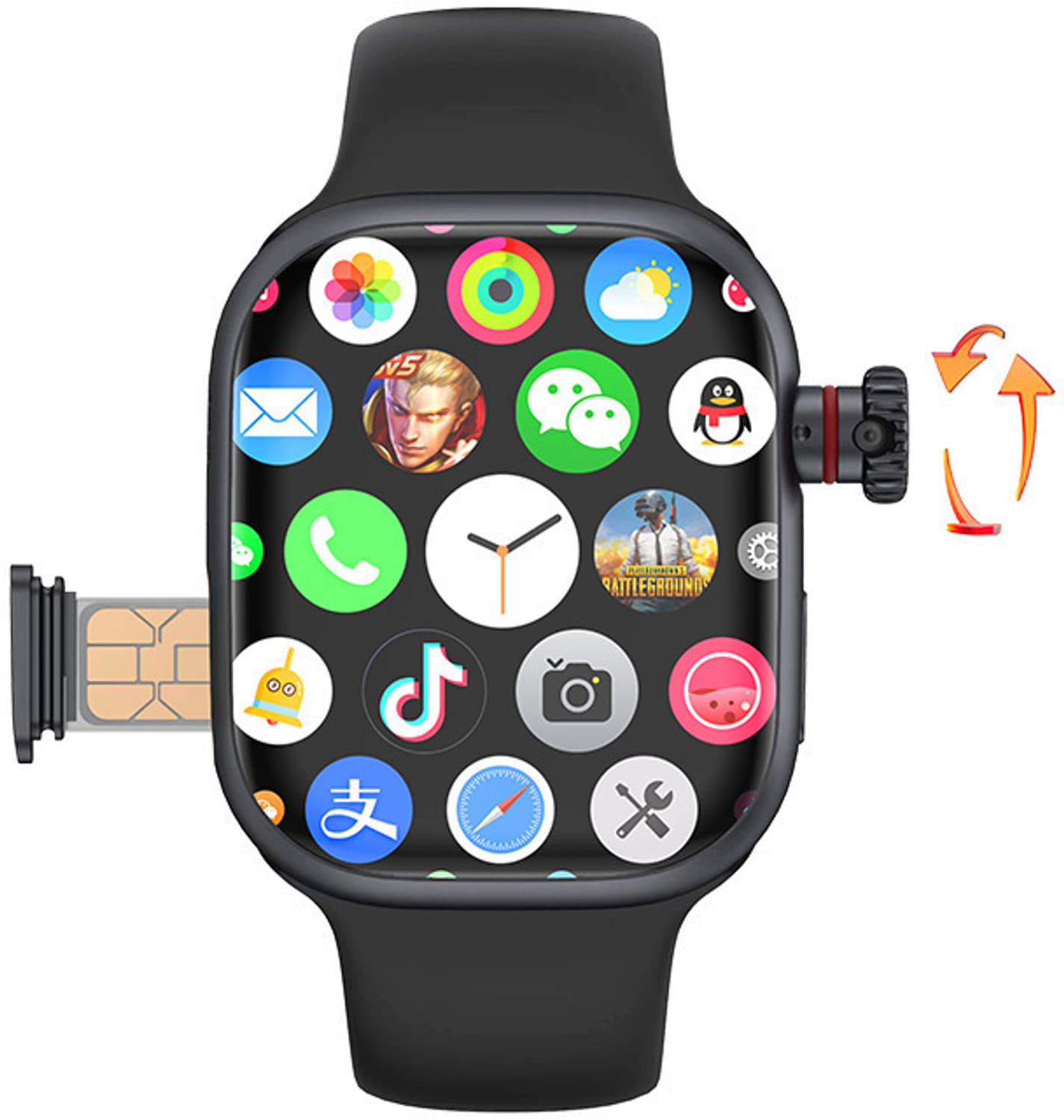 SEHUB WS10 S9 The Premium Smart Watch is packed with power: 4G/5G SIM, 8GB RAM, 128 GB Smartwatch (Black Strap, 49MM)