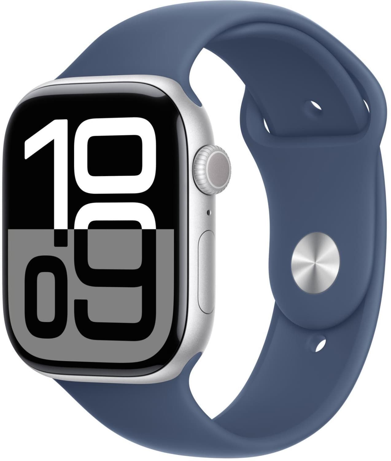 Apple Watch Series 10 GPS 46mm Silver Aluminium with Denim Sport Band