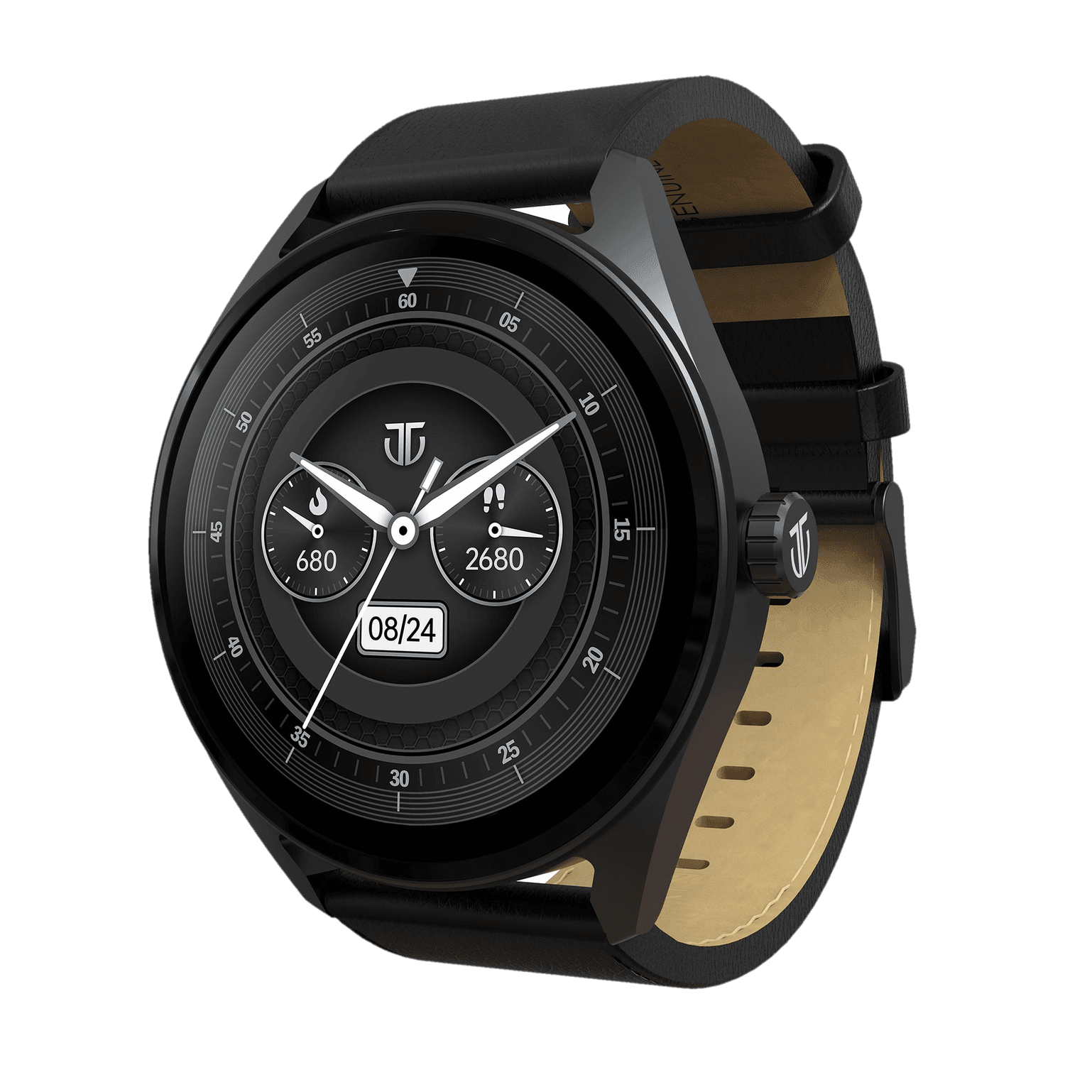 Titan Crest,36.3 mm AMOLED Display,AOD,Working Crown,BT Calling,IP68,SOS Calling Smartwatch