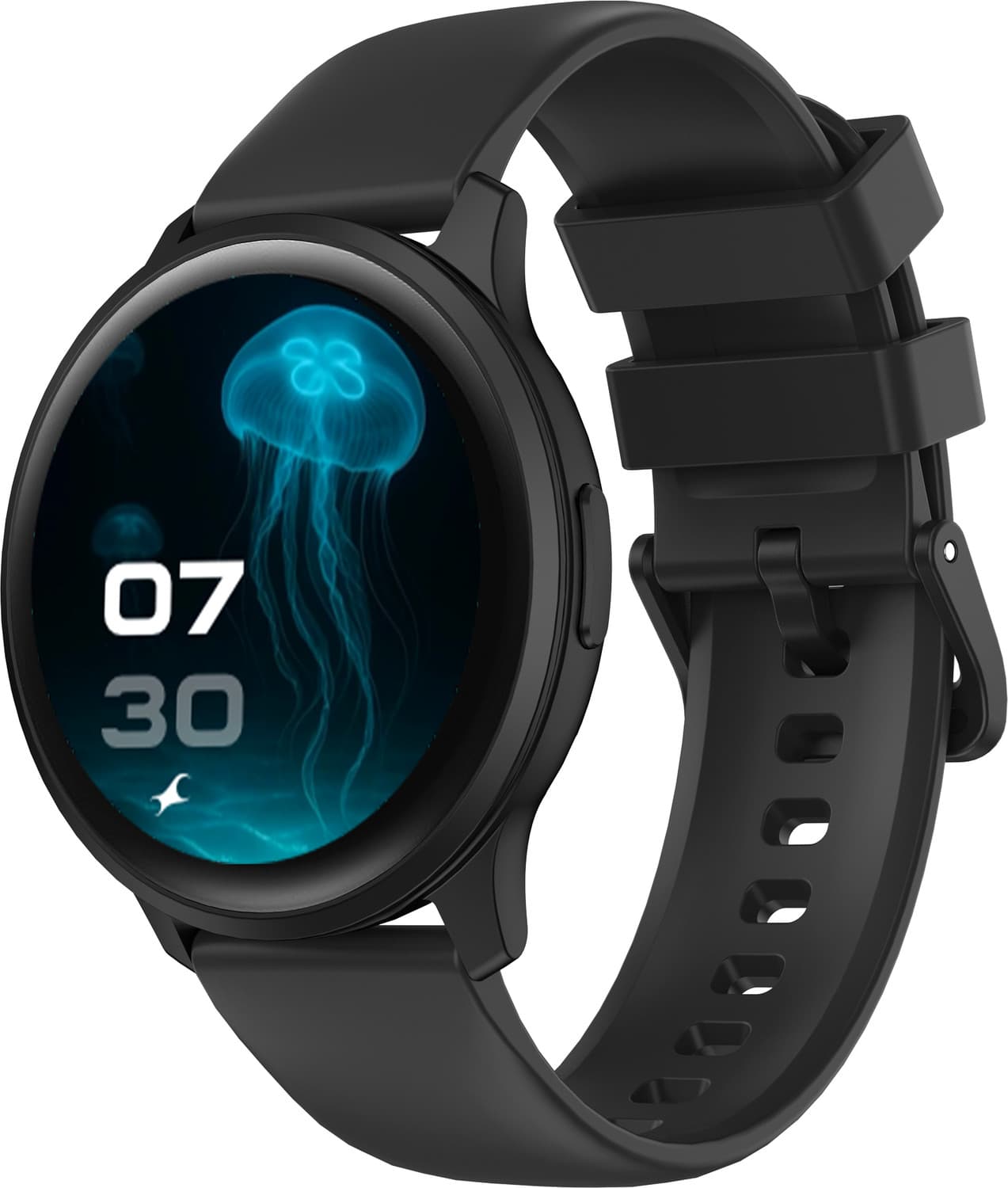 Fastrack Jupiter R3 BT Calling | Premium Round Dial | Fast Charging | 5 days Battery Smartwatch (Black Strap, Free Size)