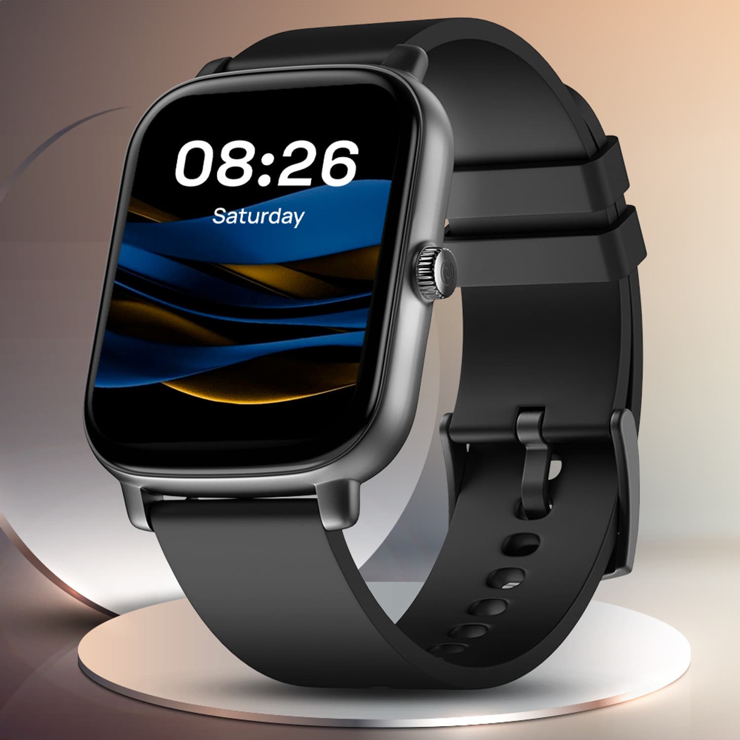 Noise Icon Buzz Bluetooth Calling with AI Voice Assistance Smartwatch (Black Strap, Regular)