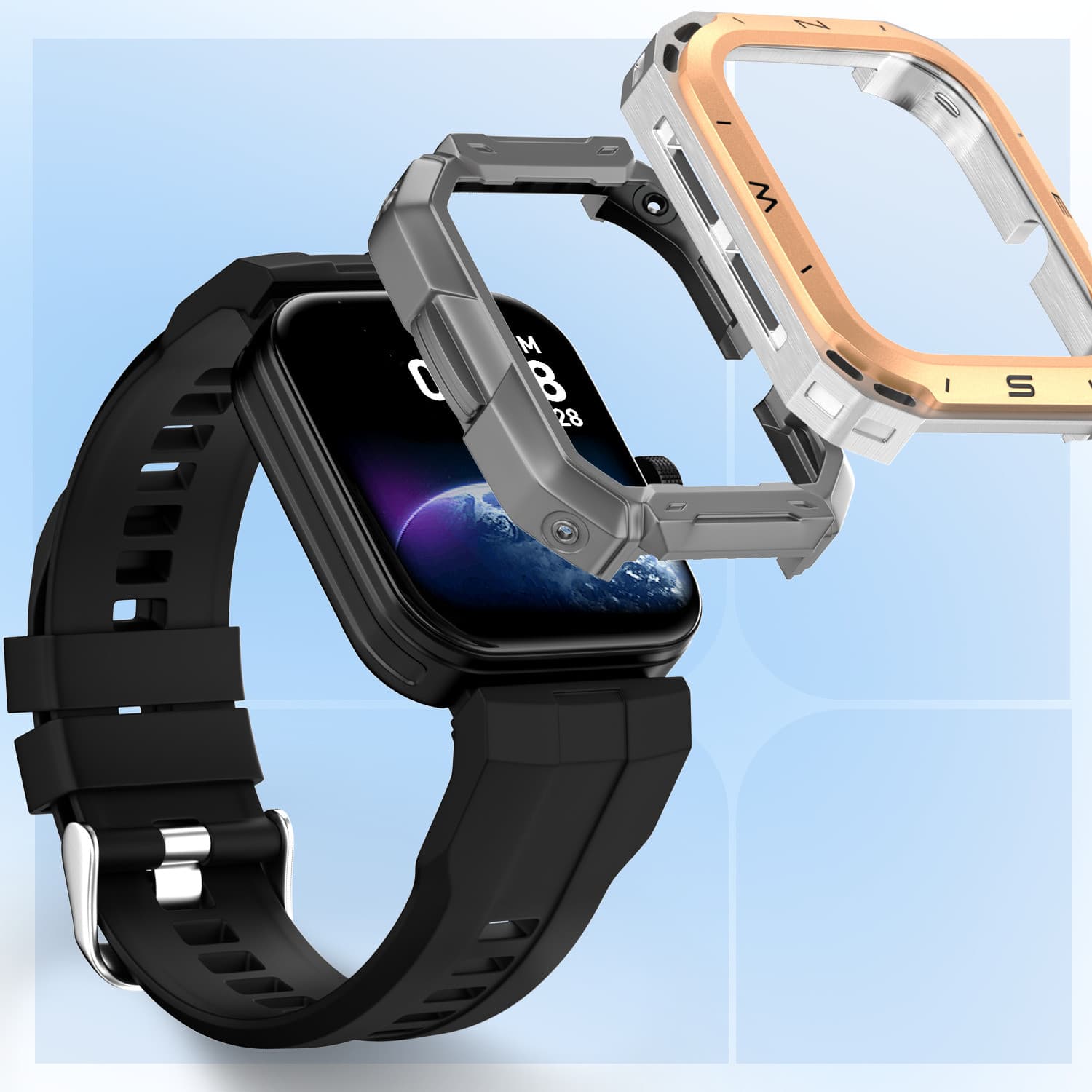 Noise Triumph 1.85" Display with swappable dial cases, BT Calling, With Free Dial Case Smartwatch