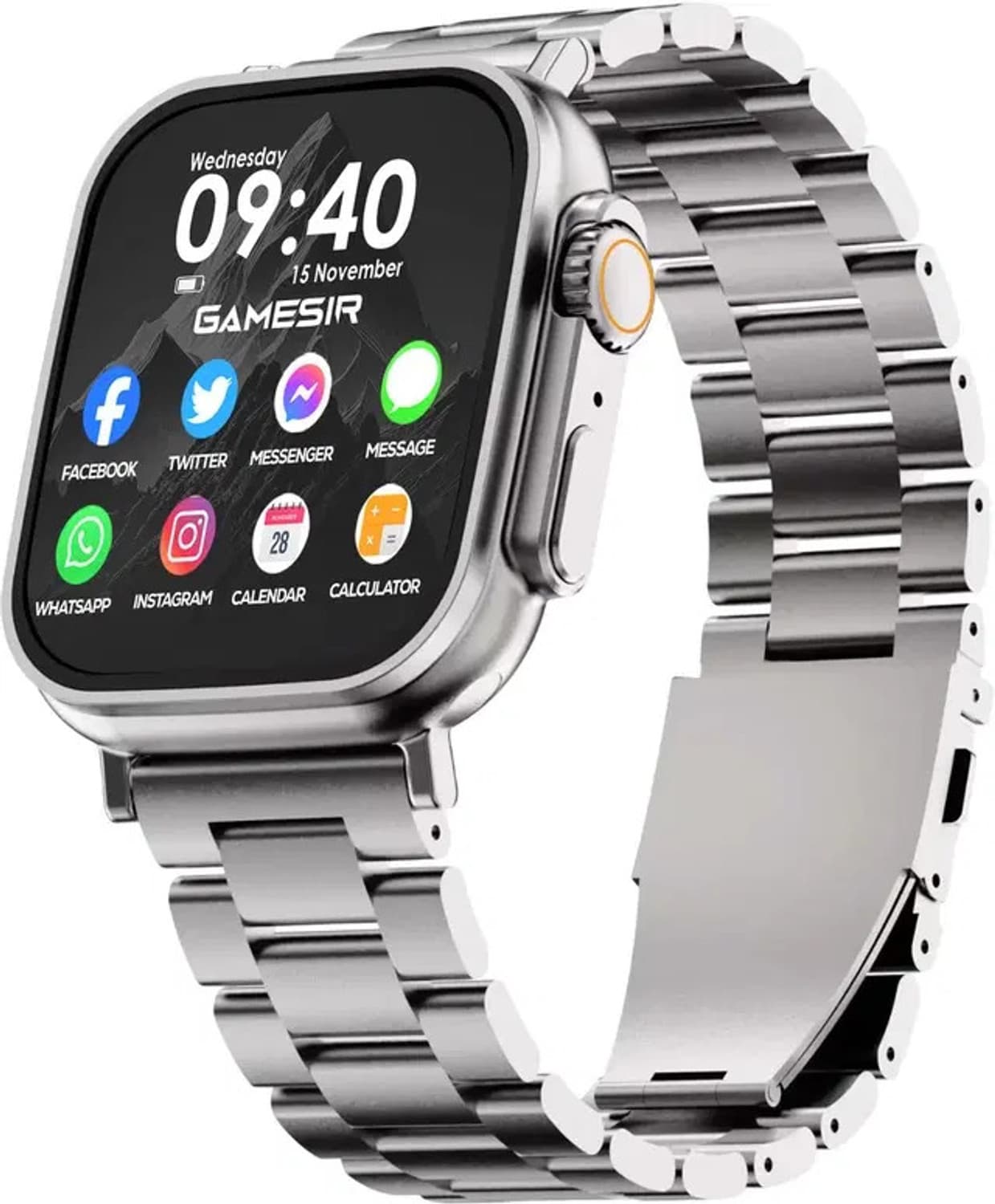 zdea t800 ultra metal silver smartwatch bluetooth fitness heart rate tracking G11 Smartwatch (Silver Strap, Free Size)