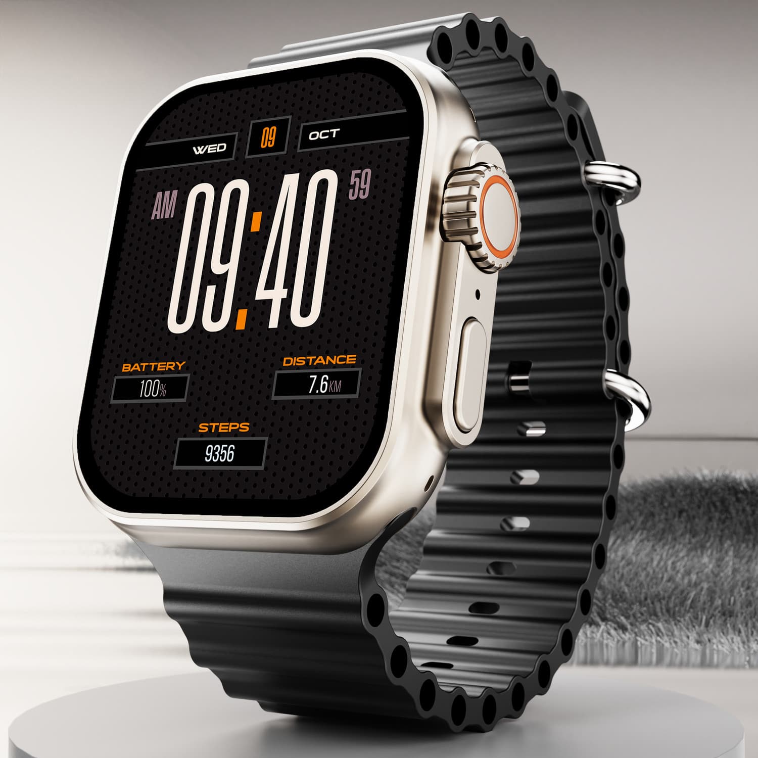 boAt Wave Genesis Pro w/ 1.96'' AMOLED Display,BT Calling,Functional Crown,boAt Coins Smartwatch