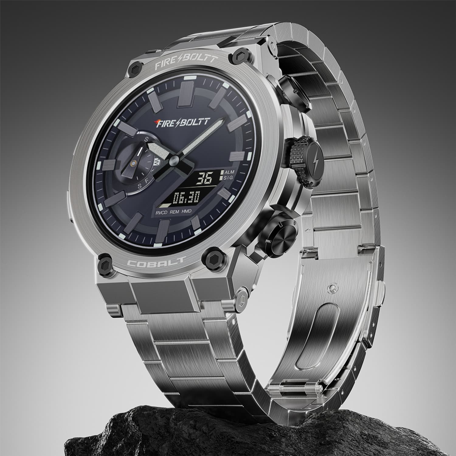 Fire-Boltt Cobalt 36.3mm AMOLED display, BT call, 300+ sports modes, 4BG storage, IP67 Smartwatch