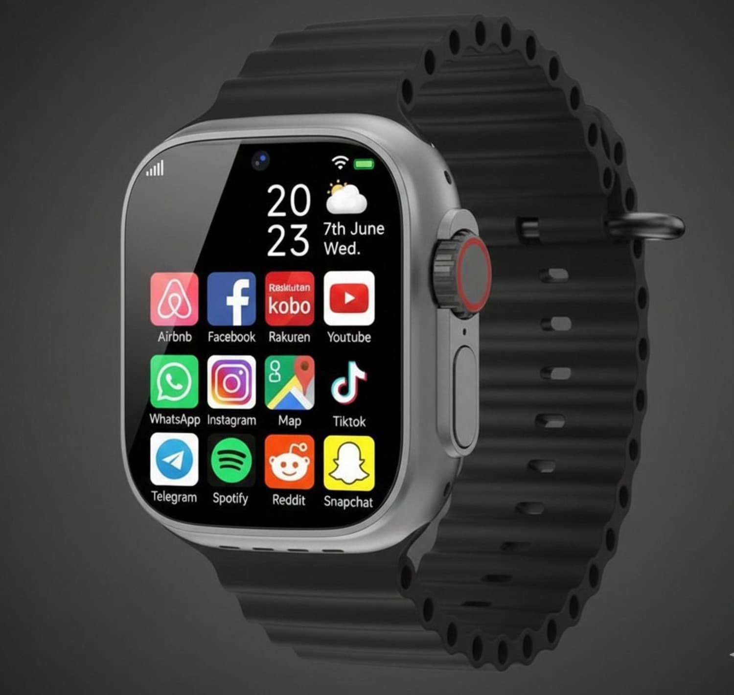Fuziqra T800 Ultra BT Calling Watch, Wireless Charging, Health Tracking Sensor (Black) Smartwatch (Black Strap, FREE SIZE)