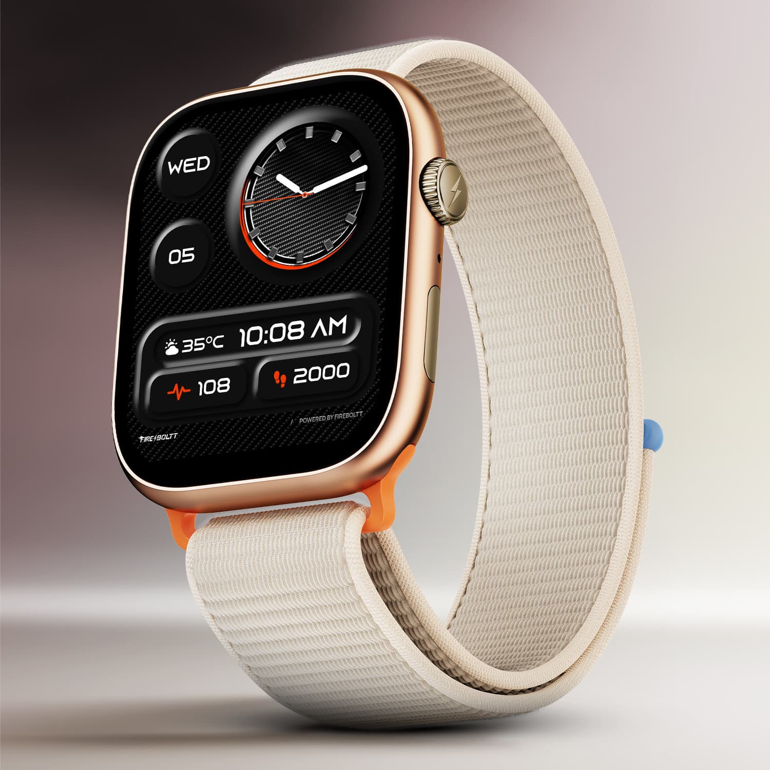 Fire-Boltt Rise X 2.01 HD Display, Wireless Charging, Rotating Crown, Bluetooth Call Smartwatch (Starlight Strap, Free Size)
