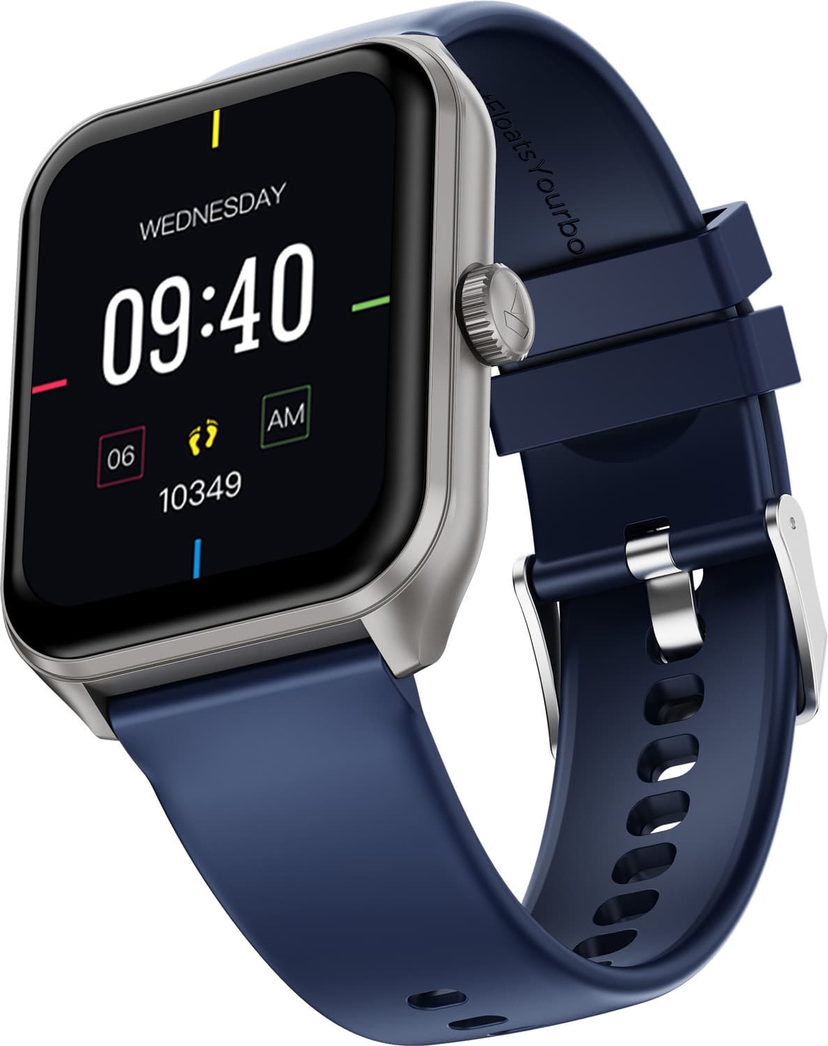 boAt Wave Fury Pro w/ 1.83'' HD Display, Metal Body, BT Calling & Functional Crown Smartwatch (Active Blue Strap, Free Size)