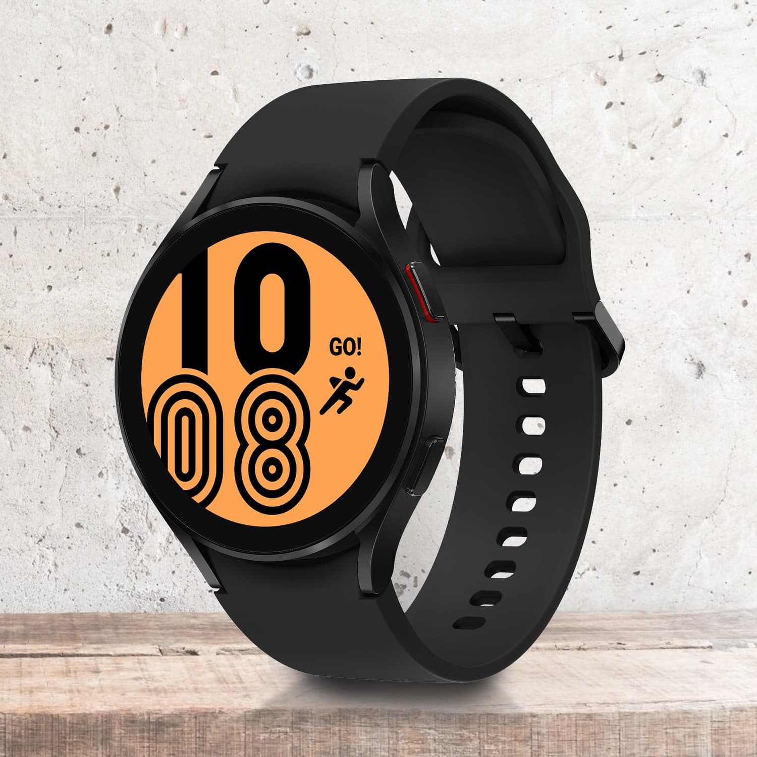 SAMSUNG Watch 4 44mm Super AMOLED with bluetooth calling and body composition tracking Smartwatch (Black Strap, Free Size)