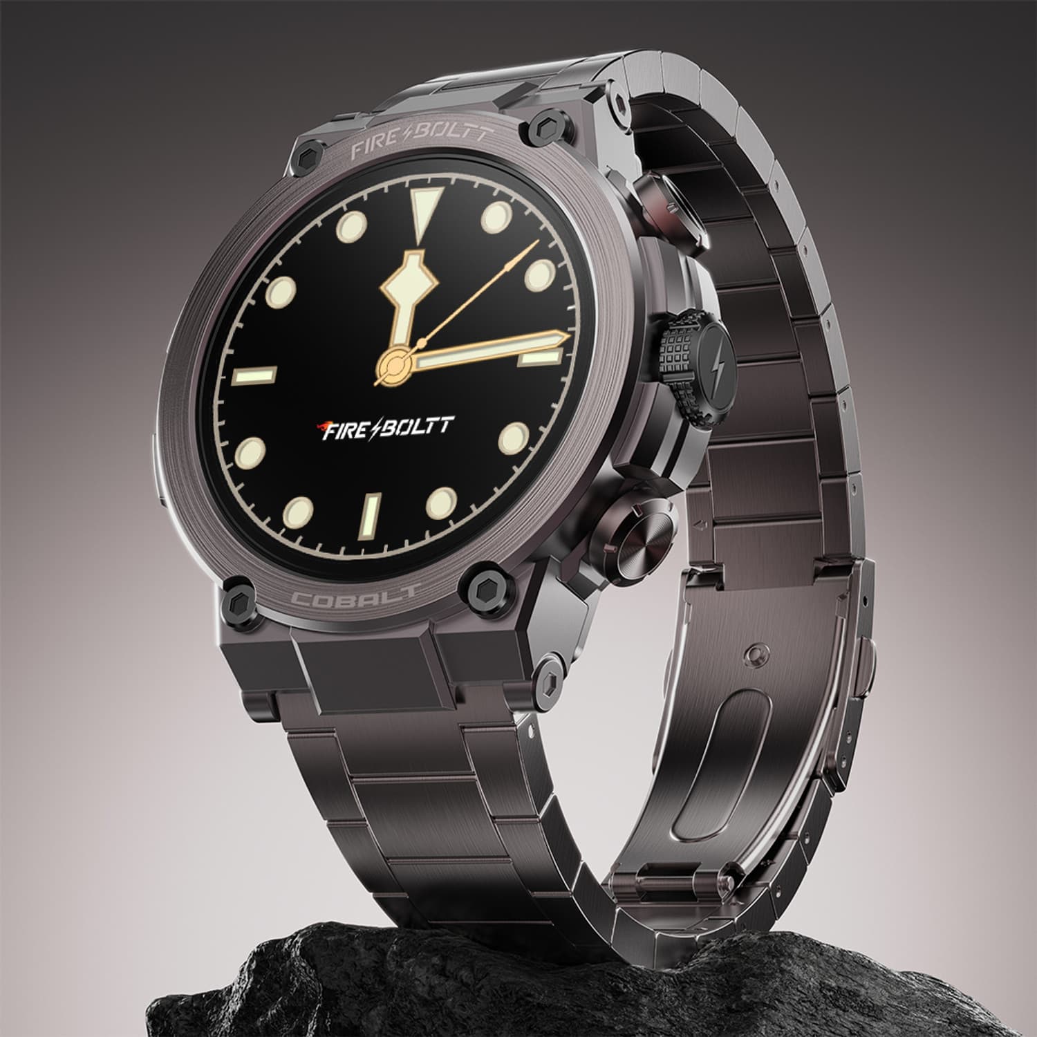 Fire-Boltt Cobalt 36.3mm AMOLED display, BT call, 300+ sports modes, 4BG storage, IP67 Smartwatch