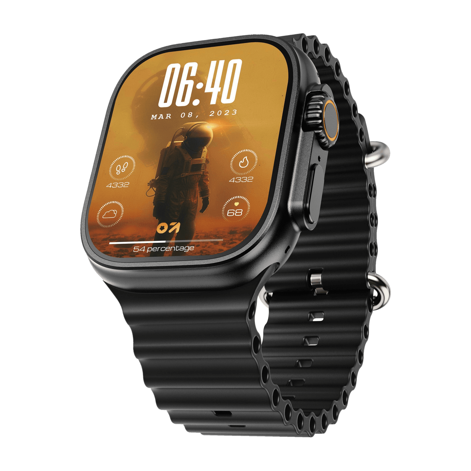 Boult Crown Pro 2.01" AMOLED, BT Calling, Working Crown, AOD, Zinc Alloy Frame, SpO2 Smartwatch