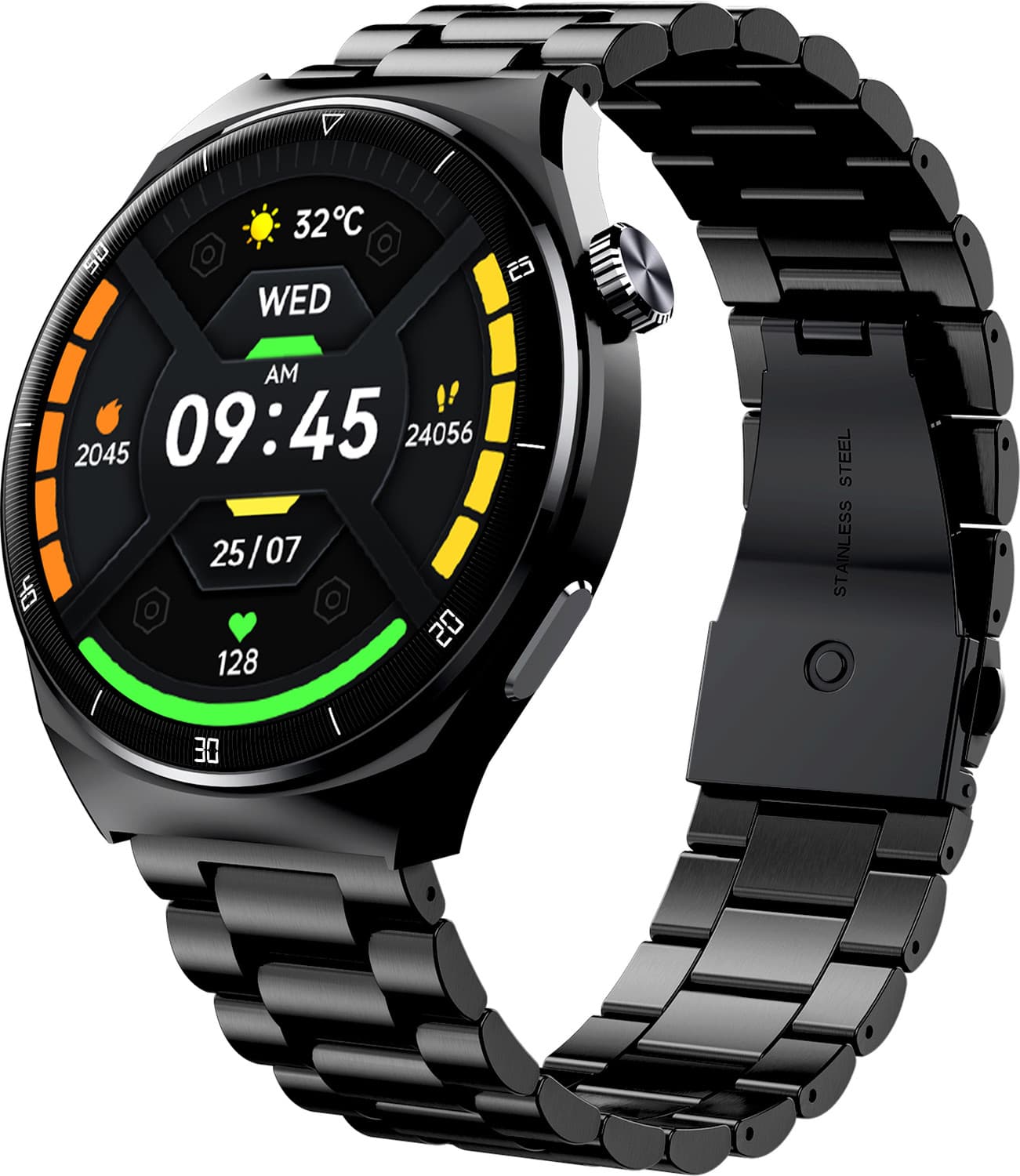 beatXP Vega X 1.43'' AMOLED Display with BT Calling, Metal Body,Wireless Charging, IP68 Smartwatch