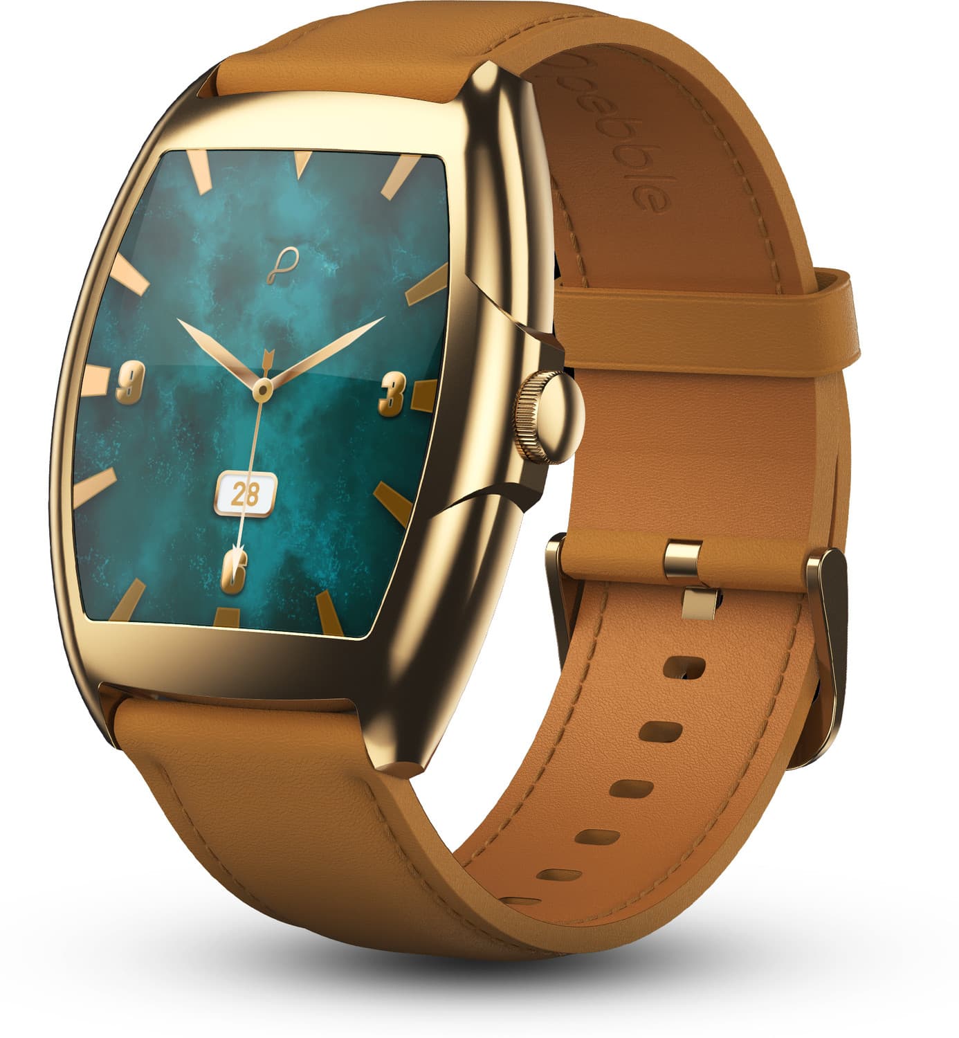 Pebble Regal 1.77-inch True HD Display, BT Calling, Health Monitor, Smart Assistant Smartwatch (Brown Strap, Free Size)