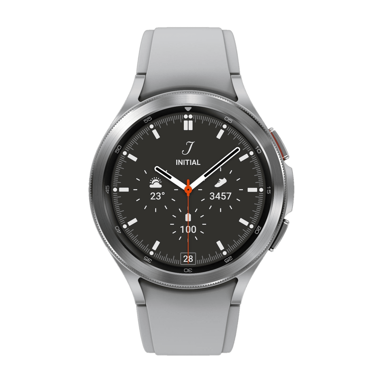 SAMSUNG Galaxy Watch4 Classic LTE (4.6cm) Smartwatch (Silver Strap, Free Size)