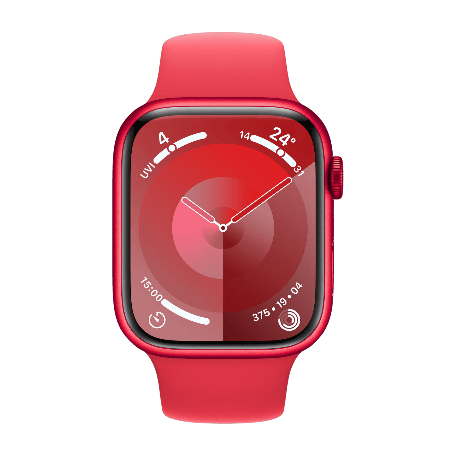 APPLE Watch Series 9 GPS 45mm RED Case & RED Sport Band - S/M