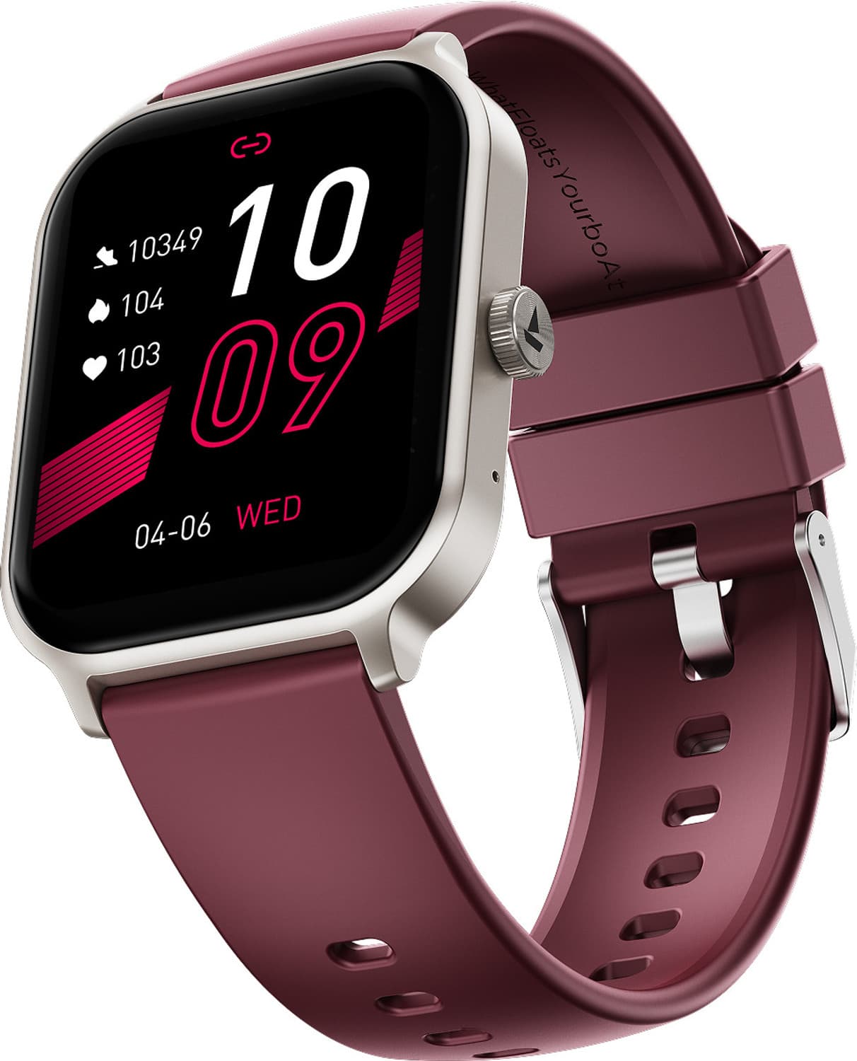 boAt Ultima Ember 2, 1.96" AMOLED, Ultra Bright 1000 nits, AOD, Functional Crown Smartwatch (Velvet Wine Strap, Free Size)