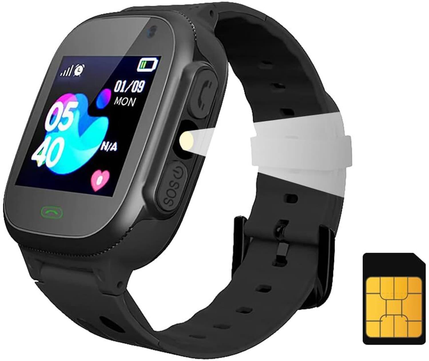 Sekyo S2 Smartwatch for Kids, SIM Calling, Parental Control, GPS Tracking, Black Smartwatch