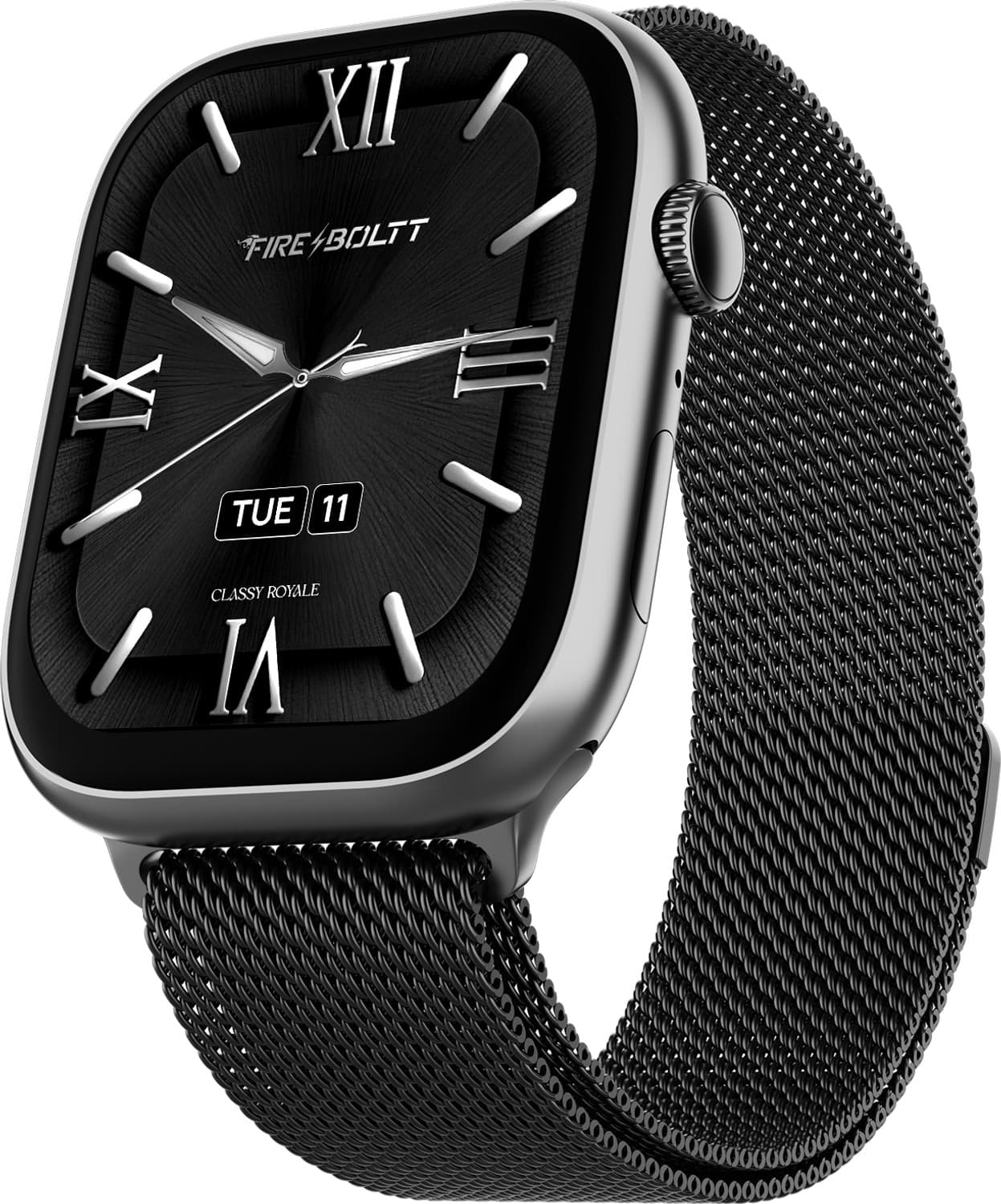 Fire-Boltt Ninja Ring 1.96" AMOLED Smartwatch (Black Net Strap, Free Size)