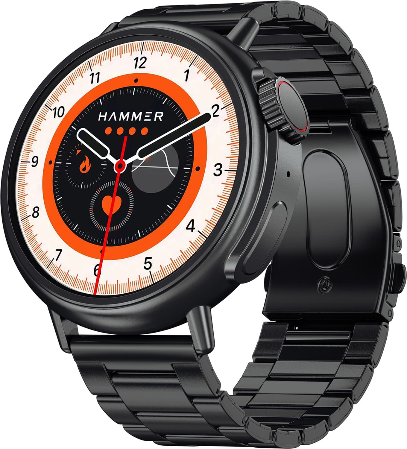 Hammer Active 3.0 1.39" Always on display Round Dial Bluetooth Calling with Metal Strap Smartwatch