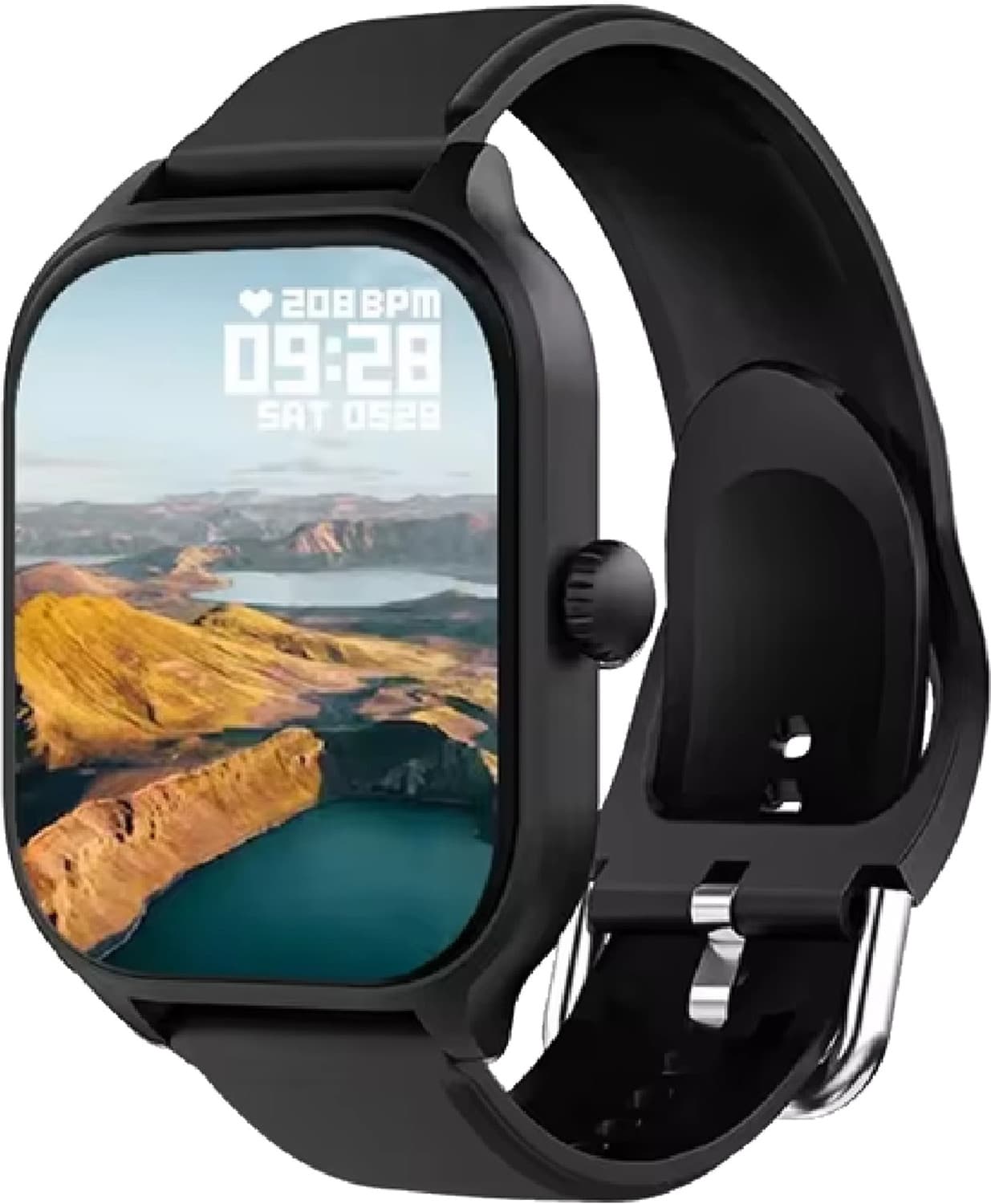 MVC ENTERPRISE H9 Smart Watch 2.01" TFT Display Bluetooth 5.0 with 100+ Sports Mode Waterproof Smartwatch (Black Strap, Regular Size)