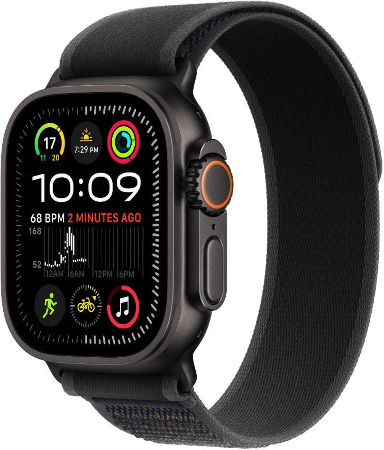 Apple Watch Ultra 2 GPS + Cellular 49mm Black Titanium with Black Trail Loop