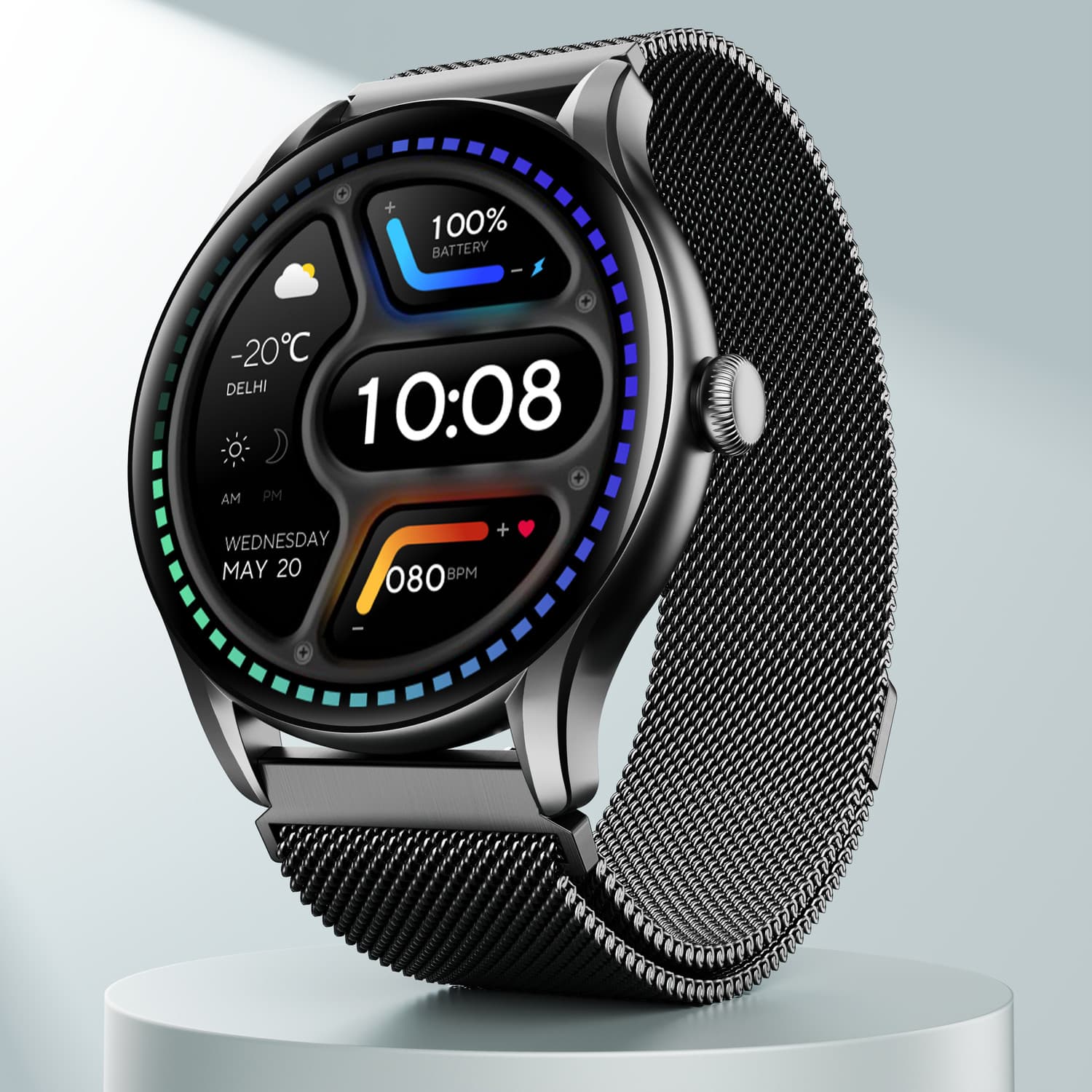 boAt Lunar Connect Ace with 1.43 " AMOLED Display, BT Calling, 100+ Sports Mode, IP68 Smartwatch