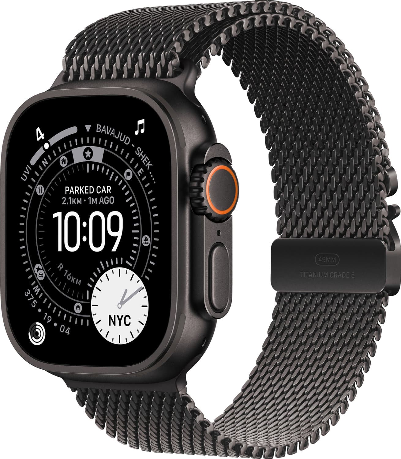 Apple Watch Ultra 3 GPS + Cellular 49mm Black Titanium Case Milanese Loop - Medium