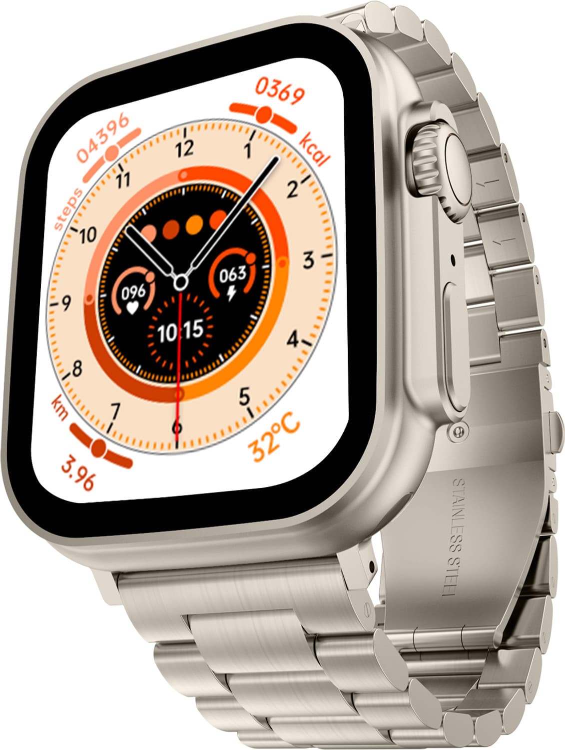Fire-Boltt Gladiator 49.7mm Display, Stainless Steel, Bluetooth Call, 123 sports modes Smartwatch